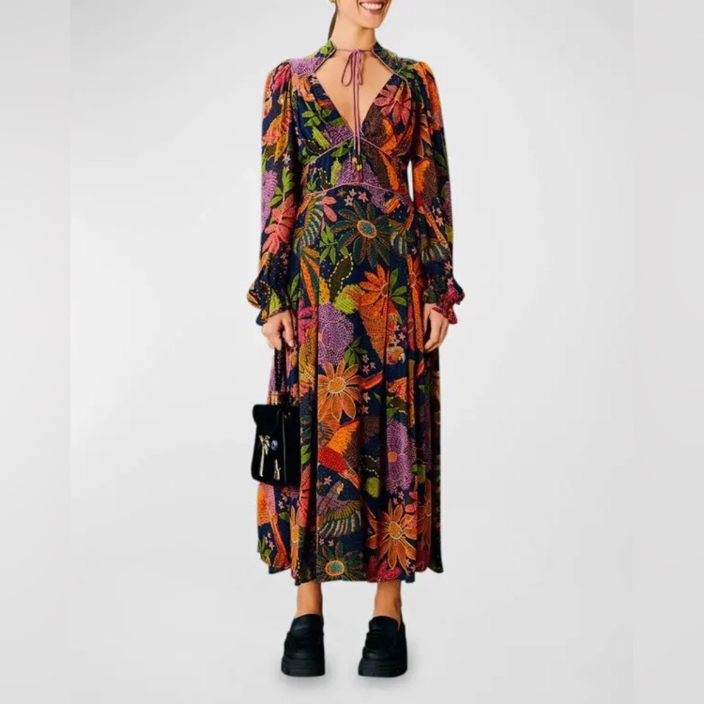 FARM Rio Multicolor Floral Long Sleeve Dress - Picture 1 of 9